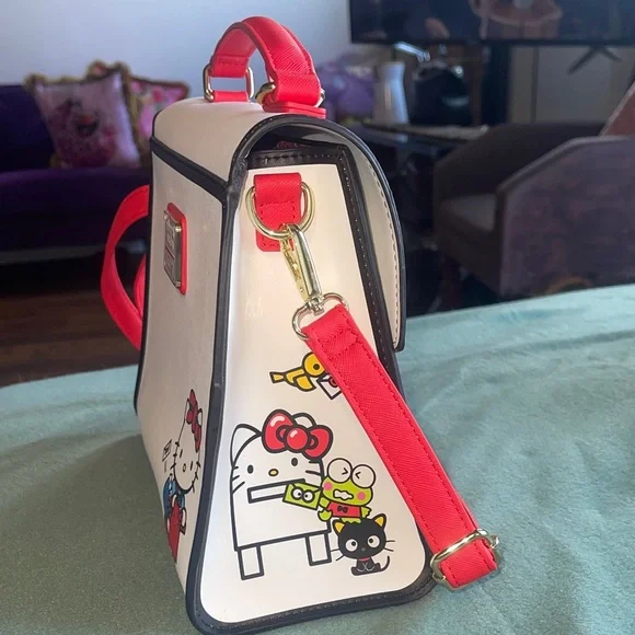 Loungefly Hello Kitty White and Red Crossbody Bag - Picture 5 of 8